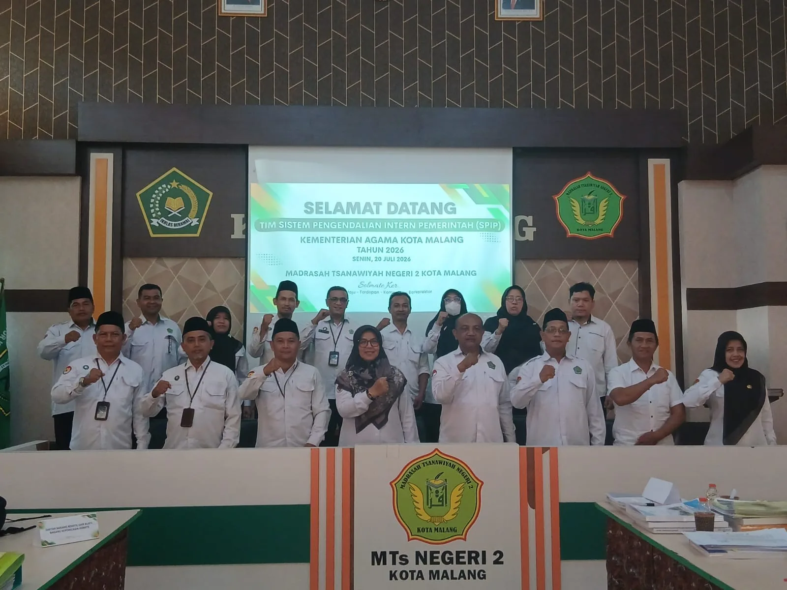 Perkuat Tata Kelola yang Akuntabel, MTsN 2 Kota Malang Jalani Monitoring SPIP oleh Kementerian Agama Kota Malang