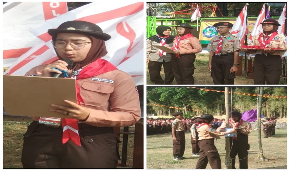 Bangga, Kontingen MTsN 2  Kota Malang Sebagai Petugas Upacara Pembukaan Jambore Pramuka Kwarcab Kota Malang