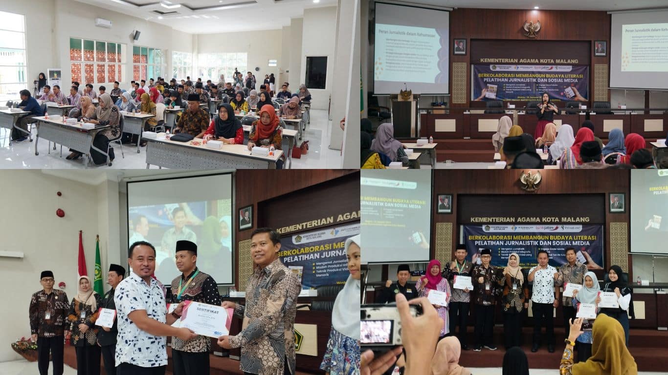 MTsN 2 Kota Malang Tingkatkan Keterampilan Kehumasan dalam Pelatihan Jurnalistik dan Media Sosial di Kemenag Kota Malang