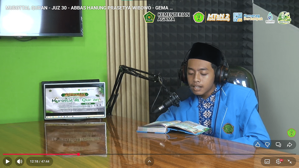 Menggema di Ruang Digital, Tasmi’ Al-Qur’an Siswa MTsN 2 Kota Malang. Hadirkan Syiar Qur’ani melalui Podcast Matsandatama