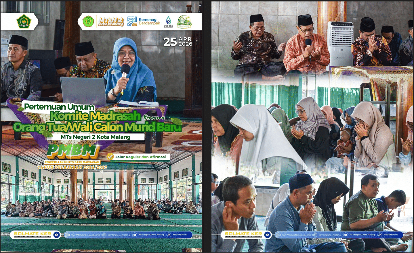 Menguatkan Sinergi Sejak Awal: Pertemuan Wali Murid Baru PMBM MTsN 2 Kota Malang Berlangsung Khidmat dan Informatif