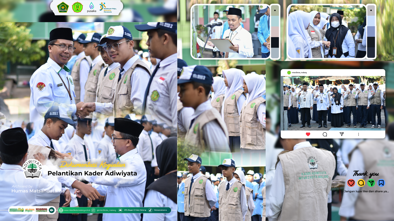 12 KADER ADIWIYATA MTsN 2 KOTA MALANG DIKUKUHKAN DALAM APEL PAGI KHUSUS