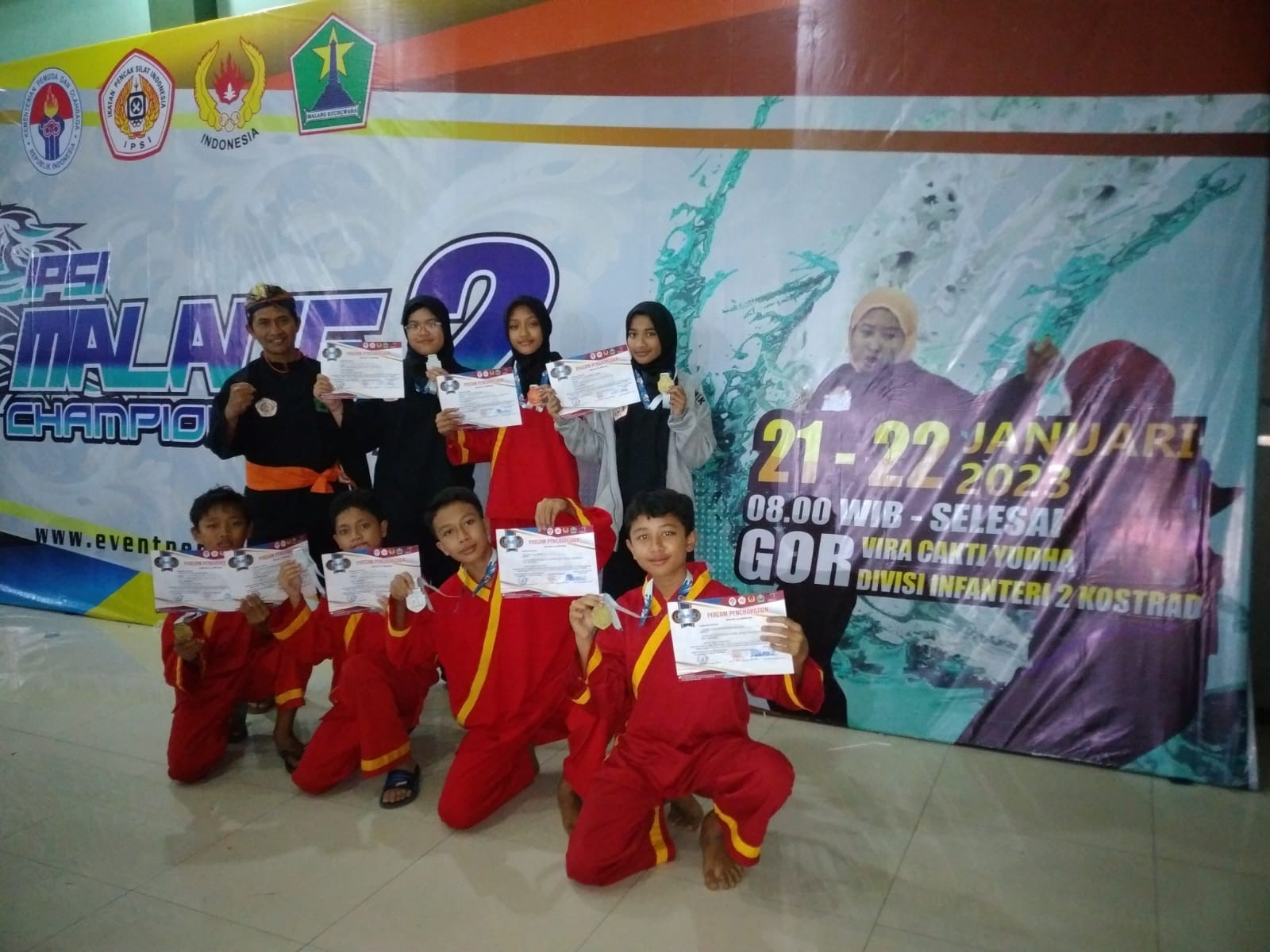 MTsN 2 Kota Malang Tumbangkan Lawan, Borong Medali Ajang IPSI Malang Championship 2, 2023