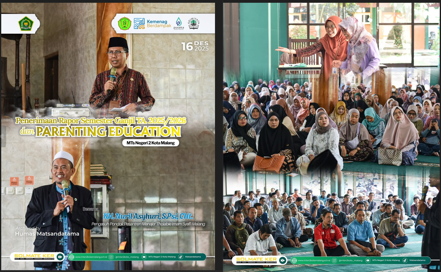 MTsN 2 Kota Malang Gelar Penerimaan Rapor dan Parenting: Tekankan Pentingnya Adab Sebelum Ilmu
