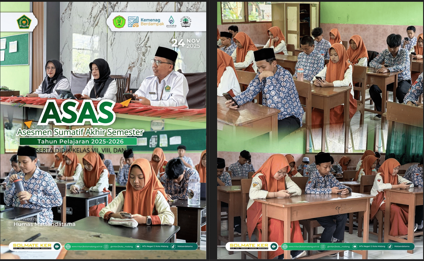 Komitmen Integritas Digital MTsN 2 Kota Malang Gelar ASAS Ganjil 2025 dengan Ruangujian.id