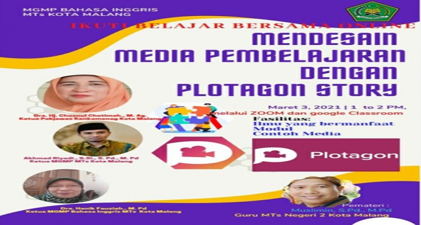 Guru MTsN 2 Kota Malang sharing Pembuatan Video Pembelajaran Pada MGMP Bahasa Inggris
