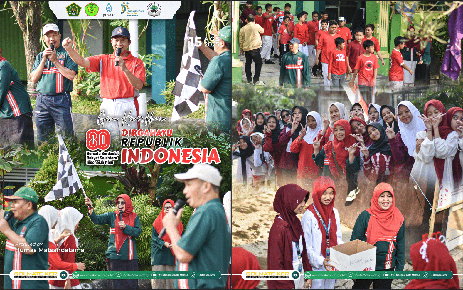 Peringatan HUT ke-80 RI di MTsN 2 Kota MalangMeriah dan Penuh Semangat Kebersamaan