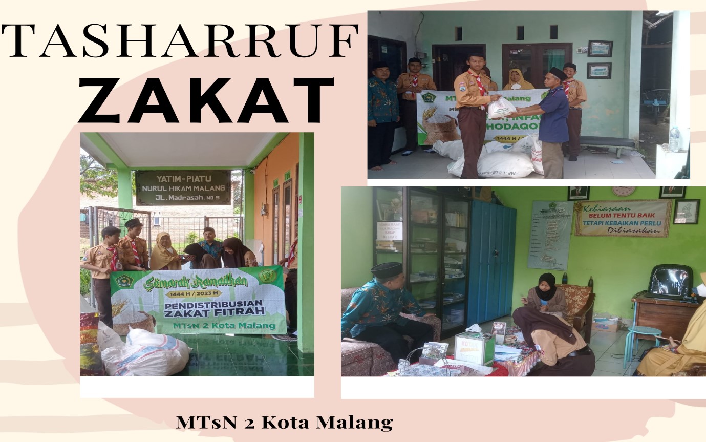 Peduli Antar Sesama, MTsN 2 Kota Malang Tasharrufkan Zakat