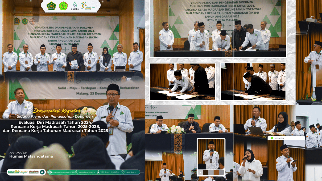 Sidang Pleno dan Pengesahan Dokumen Langkah Cemerlang Menuju Pendidikan Berkualitas di MTsN 2 Kota Malang
