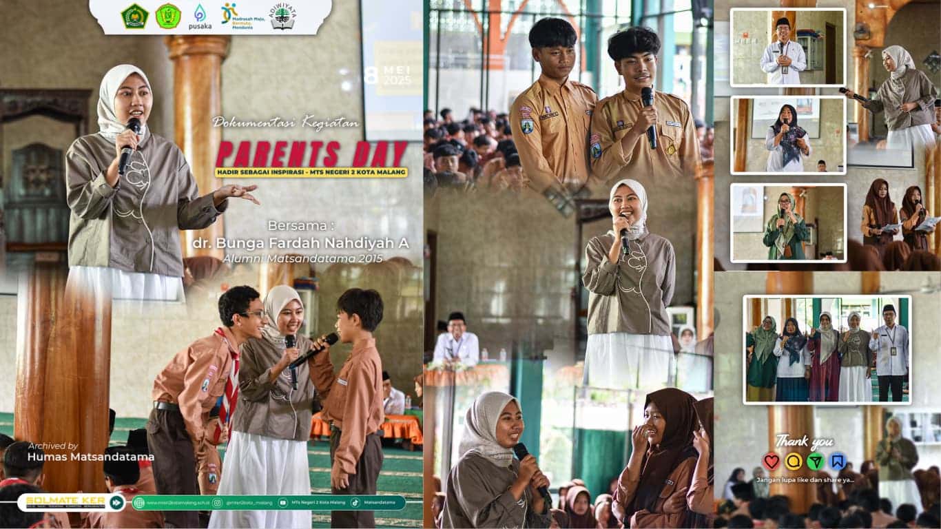 Puncak Ilmu Adalah Akhlak dr. Bunga Fardah Bakar Semangat Siswa MTsN 2 Kota Malang dalam Parents Day 2025