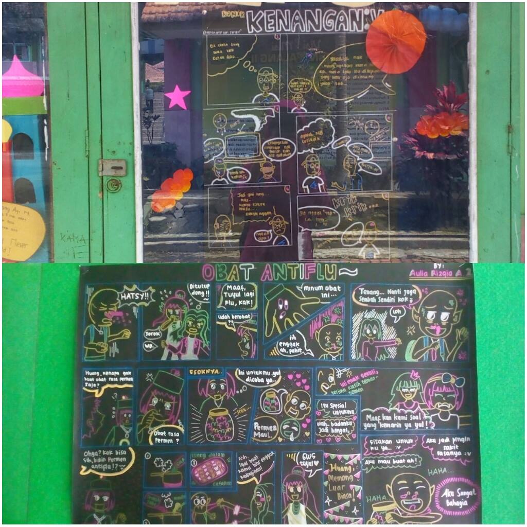 Mading MTsN 2 Kota Malang Pajang Komik Berjudul Kenangan dan Obat Anti Flu