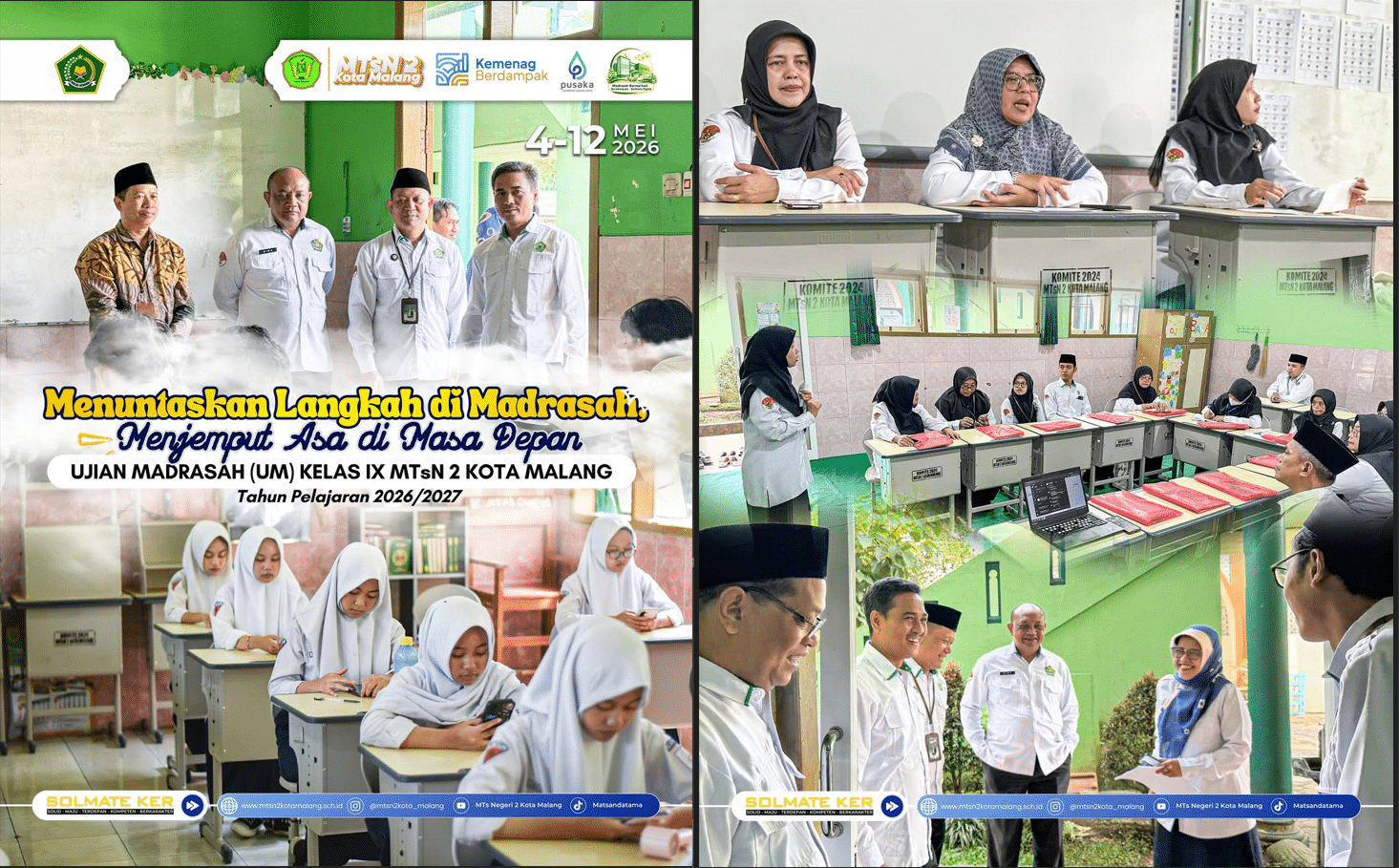 Ujian Madrasah 2026 MTsN 2 Kota Malang Berjalan Lancar, Wujudkan Generasi Unggul dan Berintegritas