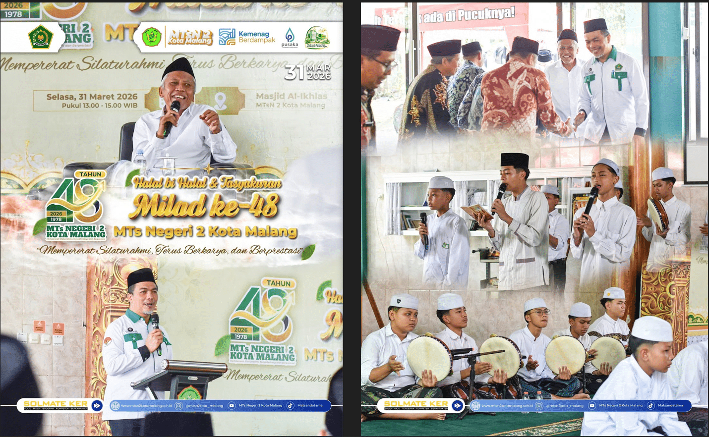 Hangatnya Silaturahmi Milad ke-48: MTsN 2 Kota Malang Perkuat Ukhuwah dalam Halalbihalal dan Tasyakuran