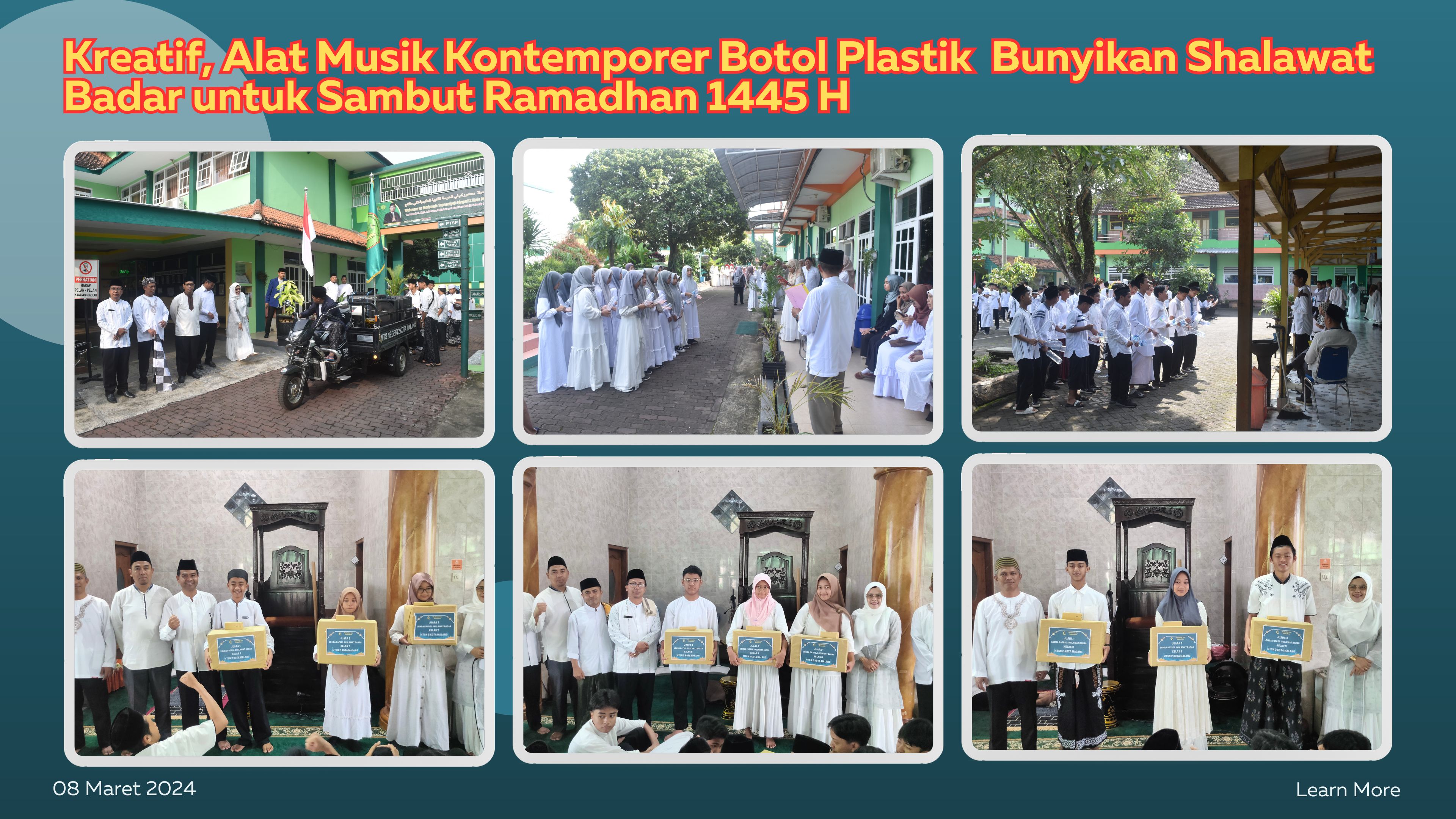 Kreatif, Alat Musik Kontemporer Botol Plastik Bunyikan Shalawat Badar untuk Sambut Ramadhan 1445 H