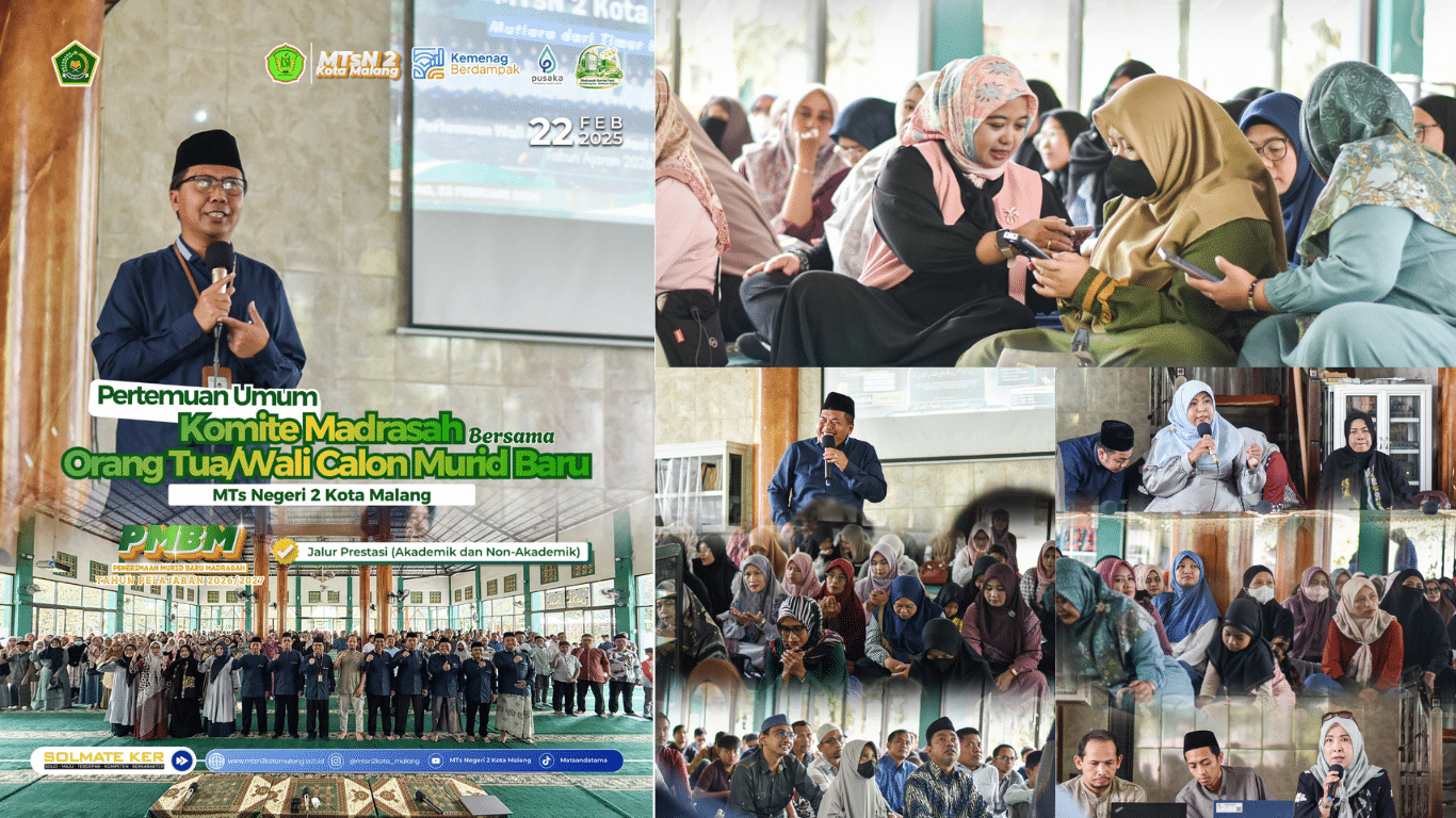 Perkuat Sinergi Menuju Generasi Berprestasi, MTsN 2 Kota Malang Gelar Pertemuan Umum Wali Murid Jalur Prestasi 2026–2027