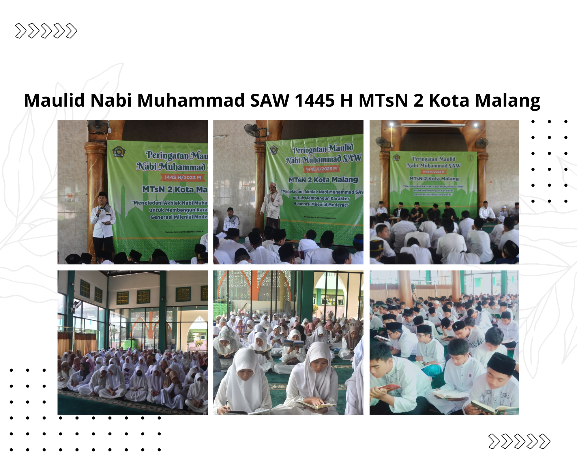 MTsN 2 Kota Malang, Bangun Karakter Milenial Moderat Melalui Maulid Nabi Muhamad SAW 1445 H