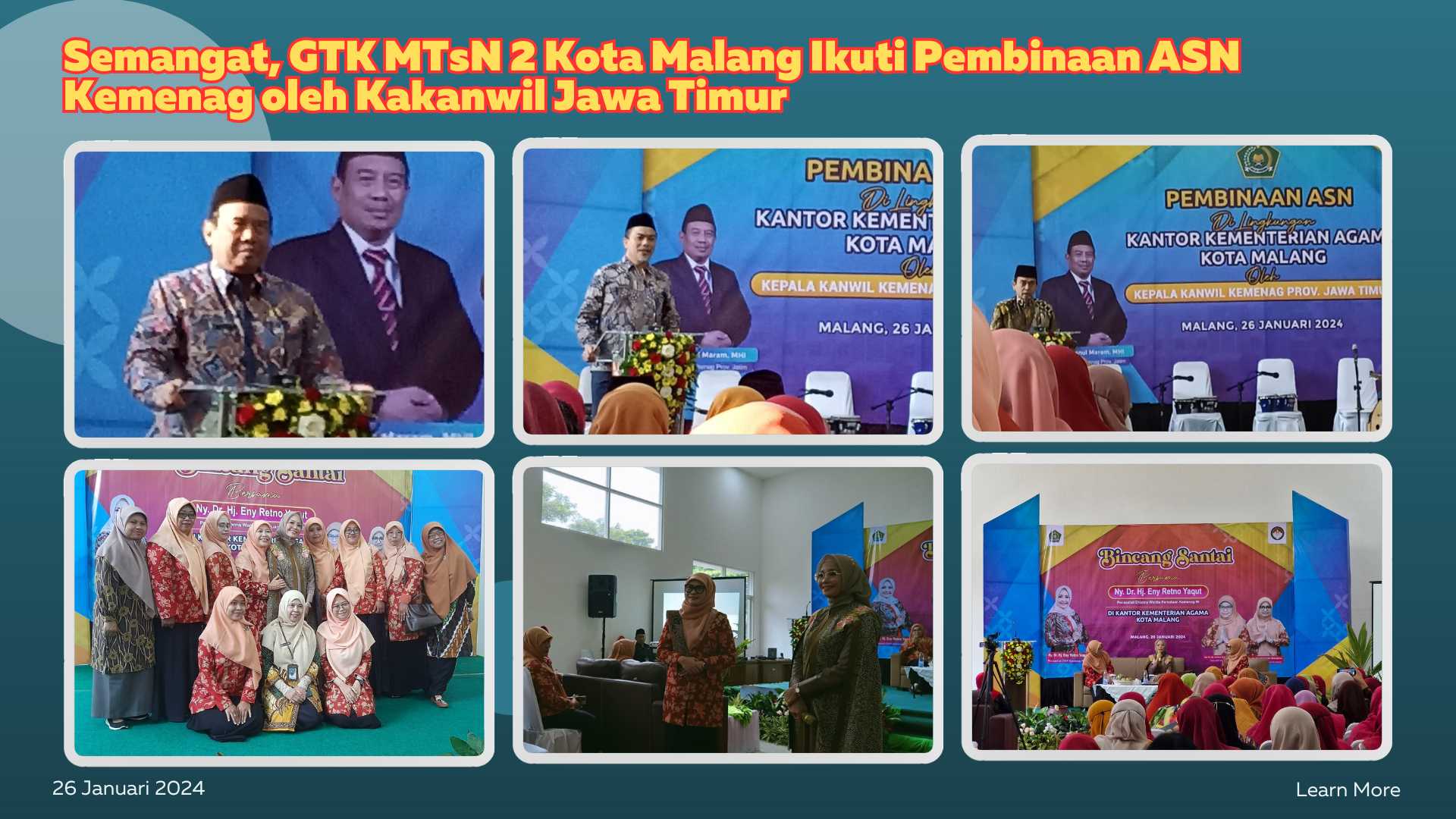 Semangat, GTK MTsN 2 Kota Malang Ikuti Pembinaan ASN Kemenag oleh Kakanwil Jawa Timur