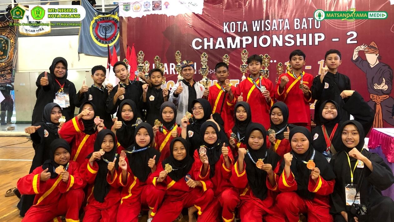 MTsN 2 Kota Malang Borong 20 Piala Batu Championship Pencak Silat Kemenpora Tingkat Nasional