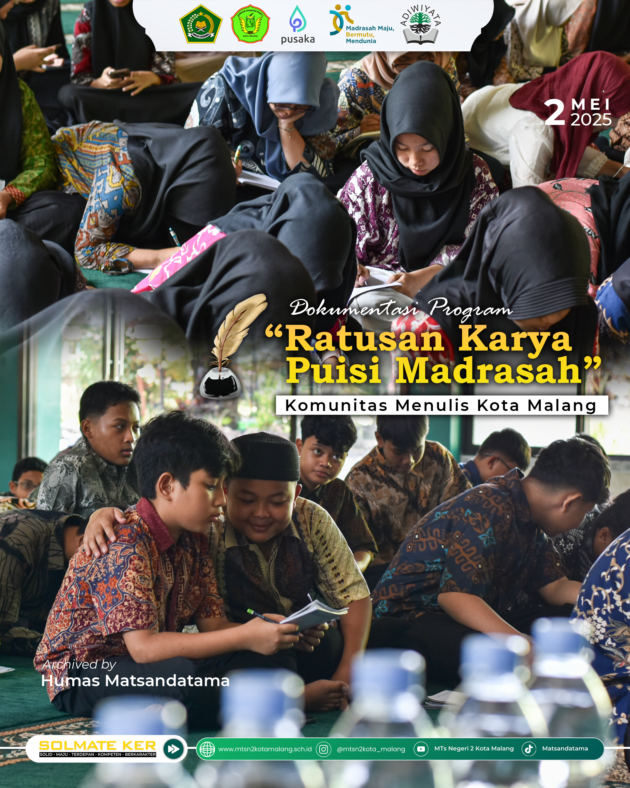 Ratusan Siswa MTsN 2 Kota Malang Menulis Bareng Tumpahkan Rasa Lewat Puisi