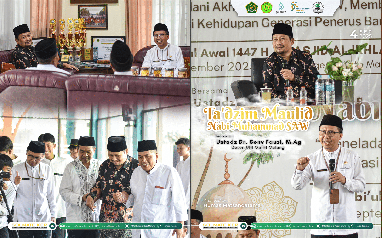 TA’DZIM MAULID NABI DI MTsN 2 KOTA MALANG-Teladani Akhlak Rasulullah, Bangun Generasi Penerus Bangsa