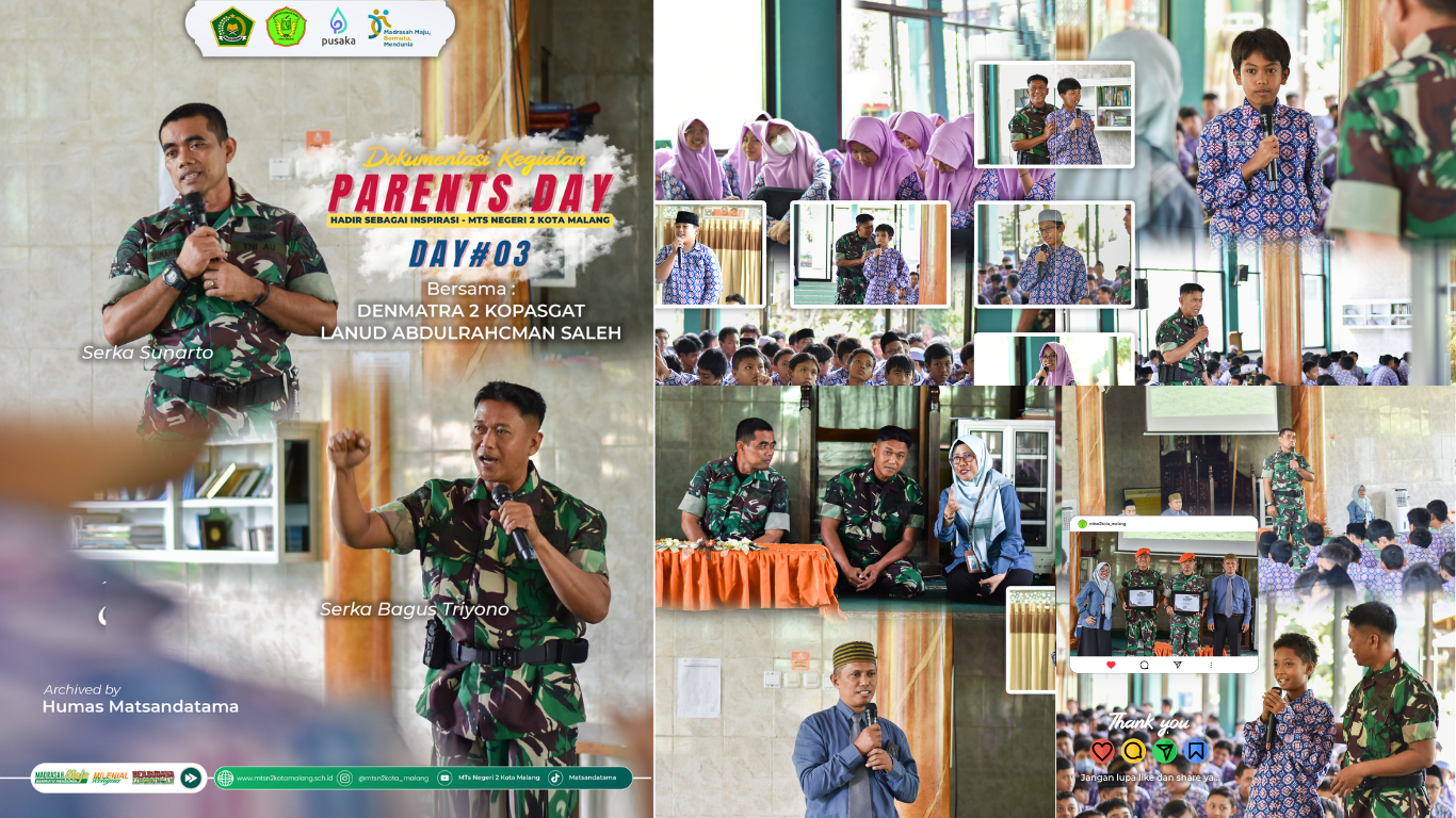 Generasi Berprestasi dan Berakhlak Pesan Mendalam di Parents Day ke-3 MTsN 2 Kota Malang