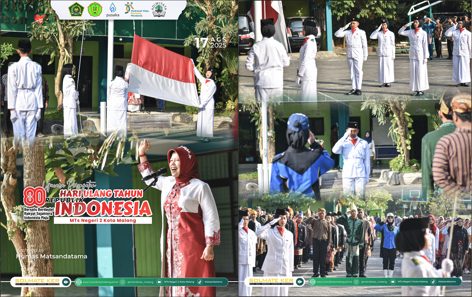 MTsN 2 Kota Malang Gelorakan Semangat Kemerdekaan, HUT ke-80 RI Dimeriahkan dengan Upacara dan Prestasi Gemilang